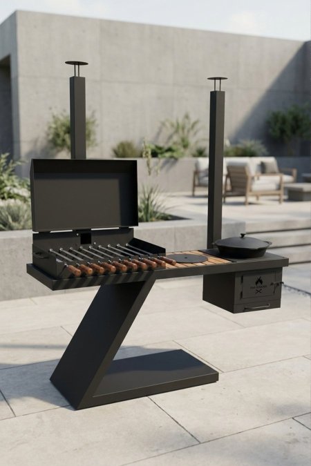 شواية مع فرن جانبي – ستاند VIP (طول 160 سم)